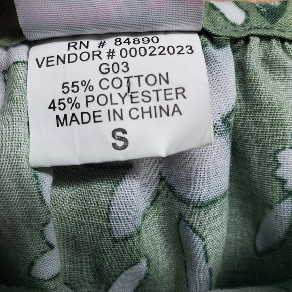 Haband Floral Green Dress with Ruffle Hem Size Small Vtg - Picture 4 of 9